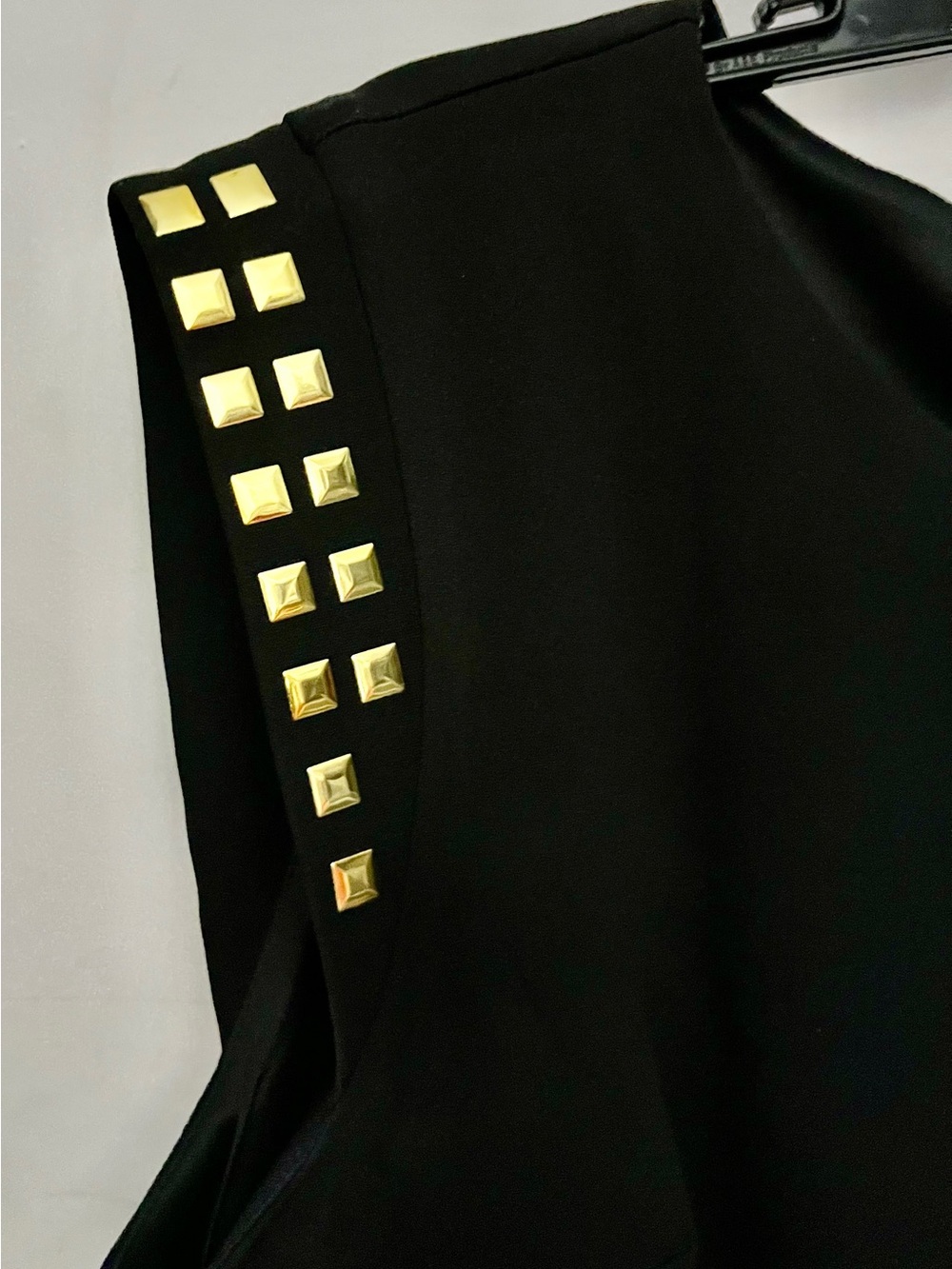Jessica Black Midi Dress with Gold Stud Trim